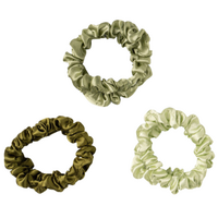 Crush Take Care Silky Satin Scrunchies Multi - Green